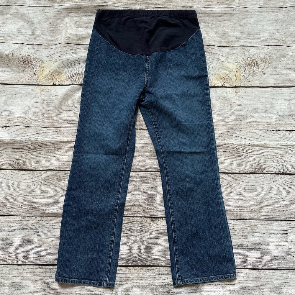 Gap Maternity Denim Pull On Straight Leg Jeans Size 4 Ankle Length